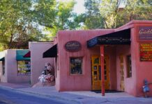 Santa Fe: World-class cuisine, markets, arts, and more Charming colourful buildings line the streets of downtown Santa Fe, New Mexico.